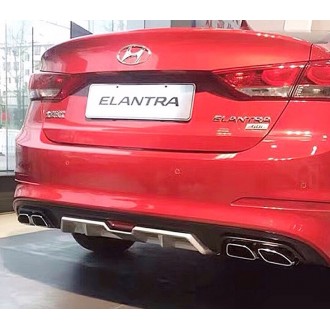 Накладка на задний бампер диффузор Hyundai Elantra AD 2016+