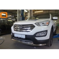 Защита переднего бампера Hyundai Santa Fe 2013+