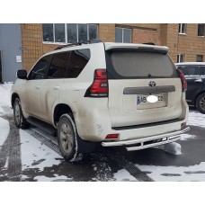 Двойная защита заднего бампера Toyota Prado 150 2018+